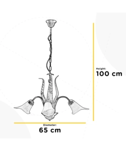 LAMPADARIO 3 LUCI ONLI "ALGA" BRONZO E14